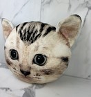 Expressions Realistic Cat Face Plush Throw Pillow  11   x15    Tabby Kitten