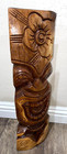 Vintage Hawaiian Hand Carved Tiki 19  Winking Tiki Artist Signed