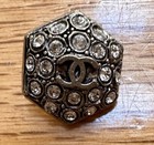 Chanel Authentic Vintage Mini Gold Cc Logo Clear Strass Button- Rare new  1 