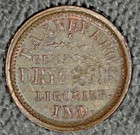Civil War Merchant Token  Ligonier In  Barney Bro   In-550b-1a  R6  Au