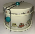 Retro Double Cake   Pie Carrier   Storage Owls     whooo Wants Cake    