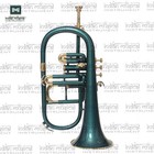 Bb 4 Valve Flugel Horn Brass Instrument   With A Hard Carry Case 