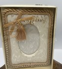 Vintage Ashbury Fabric Photo Album Cream Gold Trim Tassel Wedding Anniversary 
