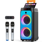 Jyx Large Karaoke Machine For Adult   2 Mic Bluetooth Party Speaker With Wheels