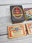 Vintage Anheuser Busch-budweiser-2 Decks Of Sealed Playing Cards In Tin   Extras