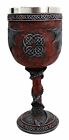 Medieval Dual Dragon With Skull Crest Ossuary Goblet Wine Chalice 7oz Capacity