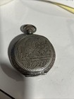 Men   s 800  Silver Hunter Case  Swiss Pocket Watch   runs 