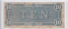 1864 Confederate States Of America  10 Note T68  100961