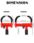 Heavy-duty Universal Wheel Lock Anti-theft Bright Black-red With 3 Keys