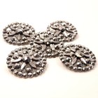 5 Antique Victorian Faceted Steel Buttons W  Pierced Plated Brass Back   1-1 8 