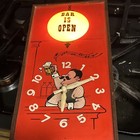 Vintage Style Bar Is Open Red Beer Breweriana Theme Wall Clock