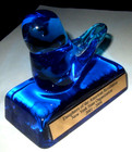 Daughters Of The American Revolution Blue Glass Bluebird Of Happiness Award Vtg