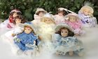 Vtg Set 9 Victorian Style Bisque Jointed Doll Dollhouse 3  H Porcelain Adorable