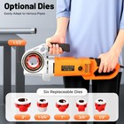 1 2  - 2 Inch Handheld Electric Pipe Threader Threading Machine W 6 Pipe Cutter
