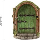 Essivox Green Wooden Miniature Fairy Door For Tree Trunk  Garden Gnome House    