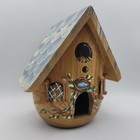 Hand Painted Wooden Birdhouse House Decor Marquette Michigan Rustic Handmade
