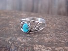 Native American Sterling Silver   Turquoise Ring By Lincoln - Size 7