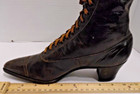Antique Brown Victorian Edwardian Lace Up High-top Boots