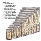 Assorted Sizes Glossy Mylar Foil Clear Front Silver Rear Zip Seal Bags M