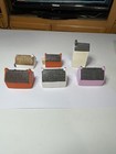 6 Vintage Irish Miniture Building Lot Has Cobwebs Stickers On Them 