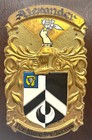Vintage Wood Wall Plaque With Two Coat Of Arms Crests - Alexander   Leonard