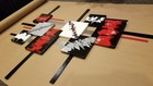 Red N Black Abstract Wood With Metal Wall Sculpture  Modern Wall Art -art69