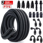10ft 6an 3 8  Ptfe Ls Swap Efi Fuel Line Fitting Kit E85 Nylon Braided Fuel Hose