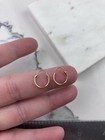 Vintage Gold Filled Tiny Dainty Minimal Hoop Earrings 