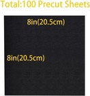 Black Cut Away Embroidery Stabilizer 8 x8  100 Precut Sheets  Seneme 2 5oz Mediu