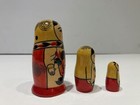 Vintage Hand Painted Nesting Dolls Russian Matryoshka Floral 3-piece Set