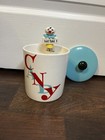 1960 Vintage Holt Howard Rare Candy Pop Up Clown Jar W Lid Blue White Red Take 1