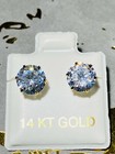 Solid 14k Yellow Gold Stud Earring Basket 1 5 Ct Round Ball Brilliant Studs 6mm