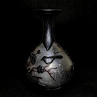 Collection Chinese Antique Old Beijing Glaze Carved Flowers And Bird Vase Bottle