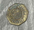 Vintage Oasis Tavern Good For 2 1 2 Cent Brass Octagonal Trade Token 4216 Olive
