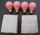 Lot Of 4 Antique  Vtg Westinghouse Glass Incandescant  Pink Bulbs 25w Tested Nos