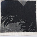 Japanese Woodblock Print Akiyama Iwao Habataki Crow Signed Numbered Large Print
