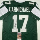 Autographed signed Harold Carmichael Hof Philadelphia Green Jersey Jsa Coa