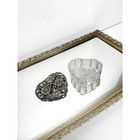 Godinger Glass Trinket Heart Shaped Jewelry Box With Metal Flower Floral Roses 
