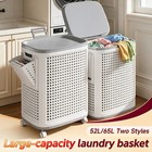 Joybos Large Laundry Basket With Lid - Foldable Ventilated Plastic Storage Bin