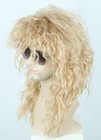 Topcosplay Men Or Women 80s Mullet Wig Rock Disco Wigs Long Curly Blonde