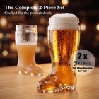 Chefcaptain Boot Mug Set Of 2 Huge 1 Liter Glass Beer Mugs Drinking Glasses