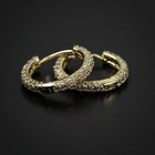 Gold Plated Men s Fully Iced Thin Sterling Silver Post Iced Cz Hoop Earrings