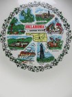 Vintage State Of Oklahoma Travel Souvenir Ceramic Plate 10  The Sooner State