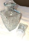 Decorative Etched  Clear Glass Bottle  Decanter  With A Cut Glass Stopper New