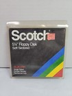 Vintage Scotch 5 25    Floppy Disk Lot Soft Sector 1s 2d Rh Sleeves Labels Case