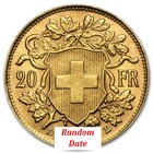 Gold World Franc 20 Swiss - 0 1867 Oz