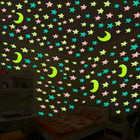 100pcs 3d Star Moon Glow In The Dark Luminous Ceiling Wall Stickers Room Decor
