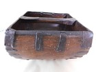Antique Chinese   Japanese  Wood Rice Basket W  Metal Trim Vintage Asian Antique