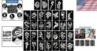 Tribal Animal Temporary Tattoo Stencils - 4 Sheet Pack  Reusable Pvc