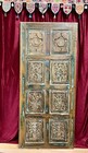 Vintage Door Solid Wood Carved Barn Door   Rustic Farmhouse   Double Doors 80